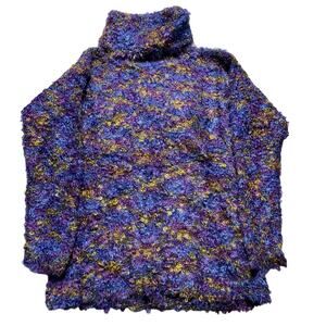 DEADSTOCK 90 Jewel Tone Mohair Sweater TAMPA Purple Sapphire Bronze turtleneck M